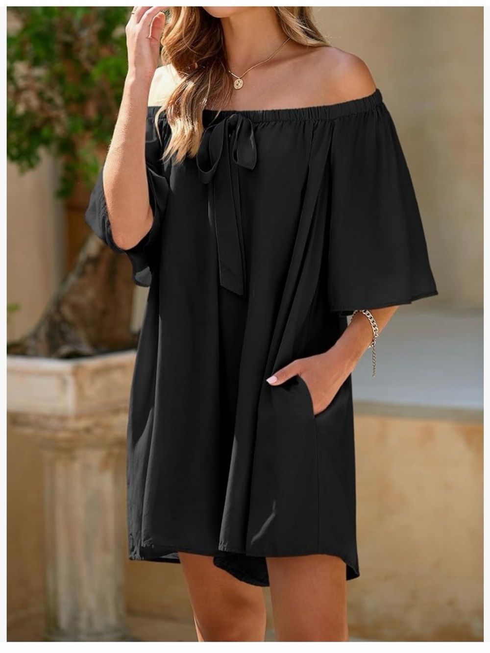 Off-Shoulder Black Jumper